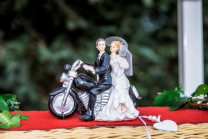 Korb für eine Motoradhochzeit          